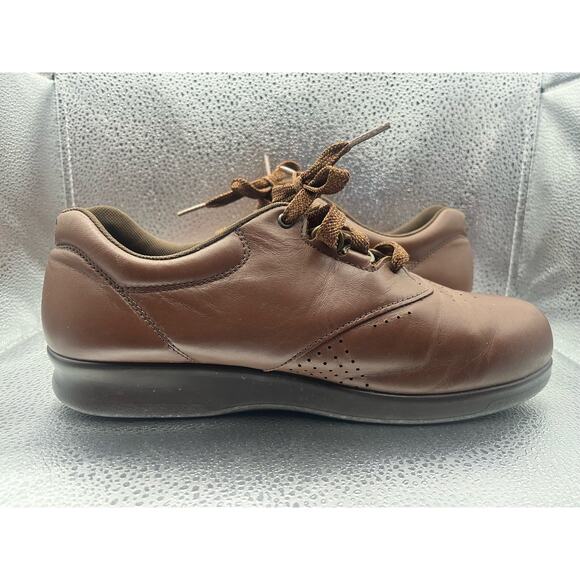 SAS Free Time Womens Comfort Walking Brown Leather Lace Up Shoes - Picture 3 of 7